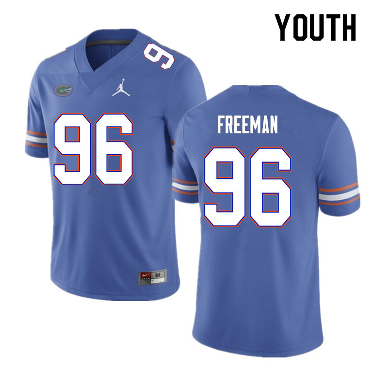 Youth #96 Travis Freeman Florida Gators College Football Jerseys Sale-Blue - Click Image to Close
